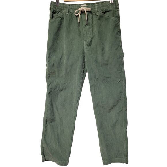 Olive Green Corduroy Cargo Pants Utility Grunge Goblin Gremlin Core Women's M - Picture 1 of 9